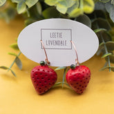strawberry lucite earrings
