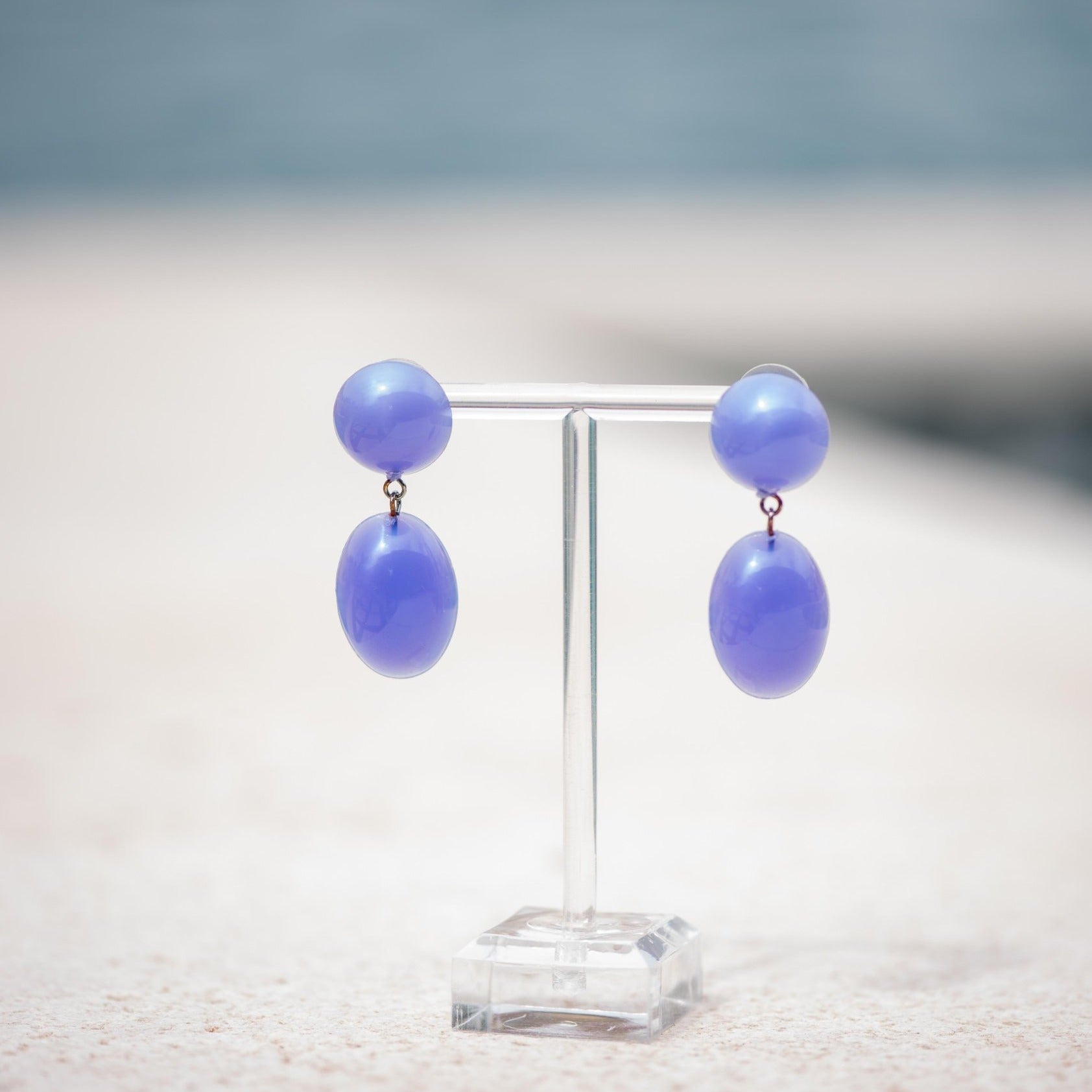 lavender statement earrings