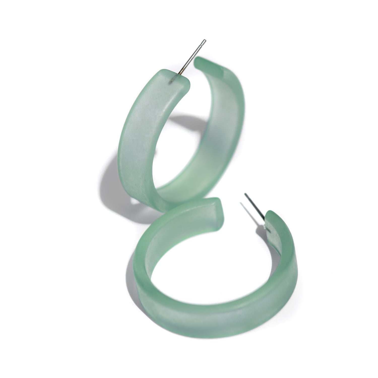 seafoam frosted acrylic hoops
