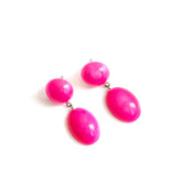 hot pink jelly bean earrings