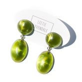 green statement earrings 