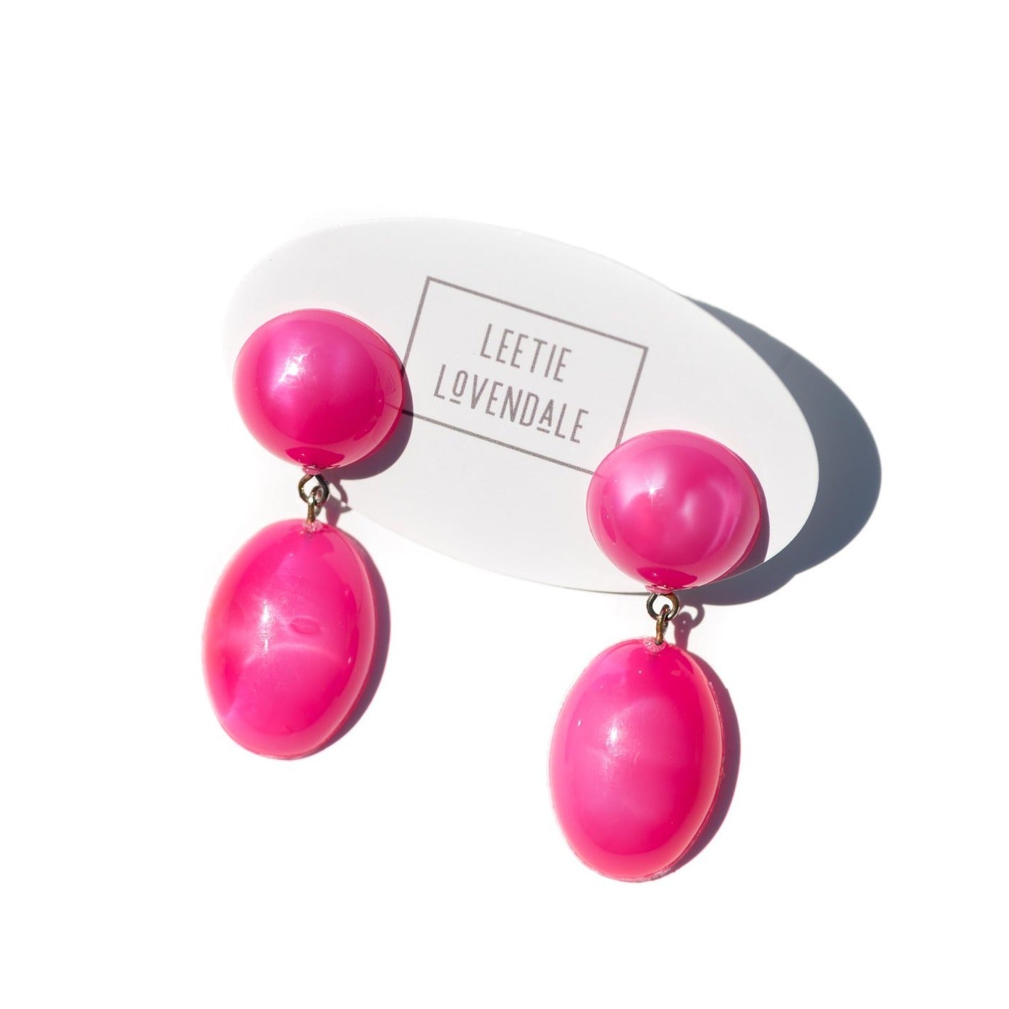 bright pink aura earrings