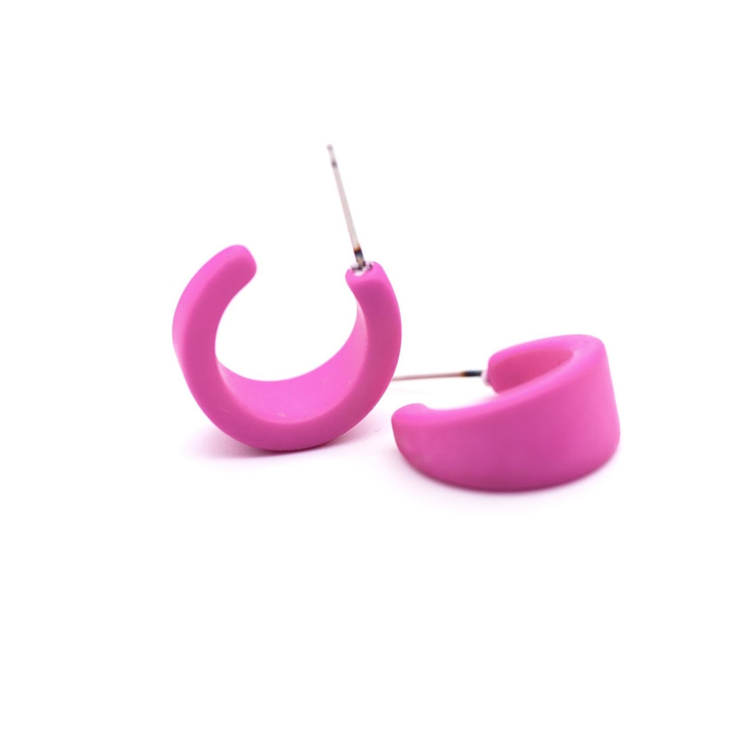 hot pink retro earrings