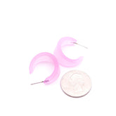 light pink acrylic hoop earrings