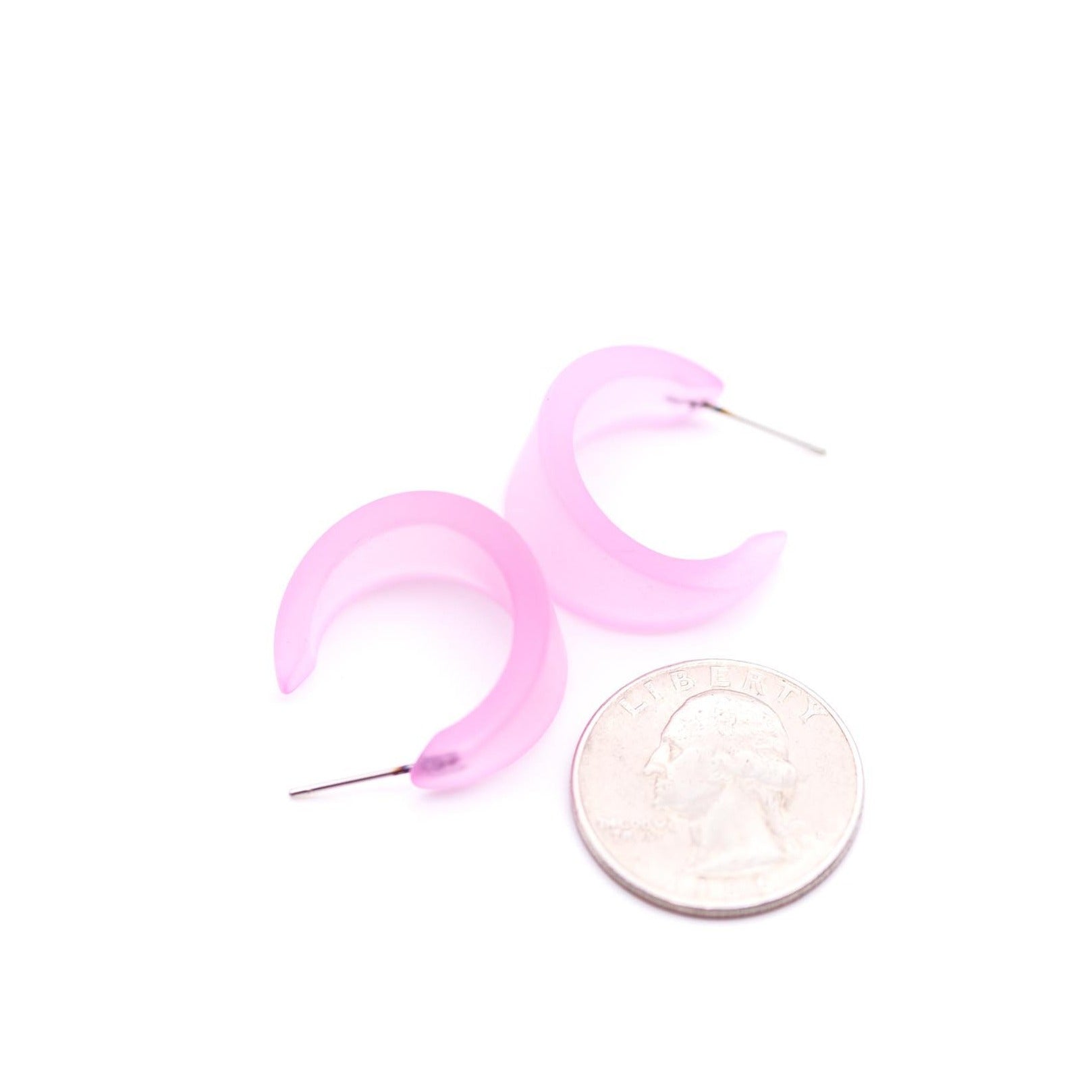 light pink acrylic hoop earrings