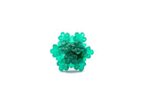 emerald green flower earrings
