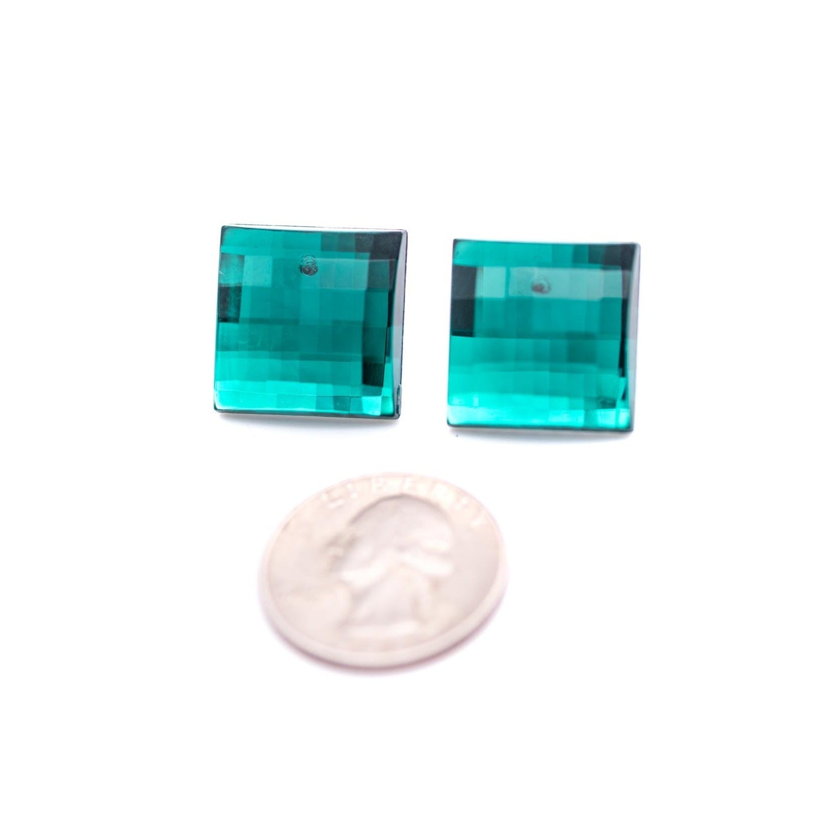 emerald green faceted studs