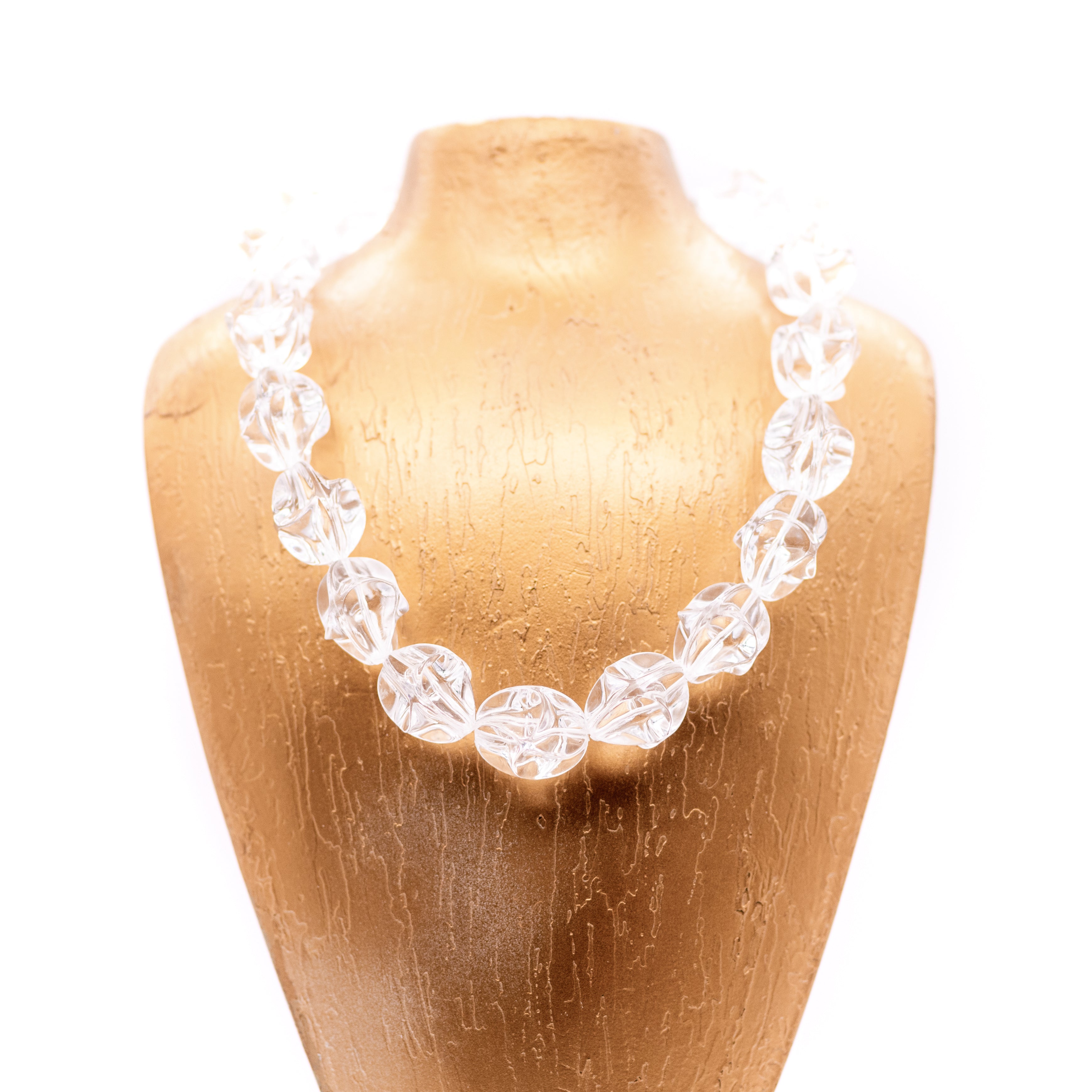 Clear Twisted Baroque Bead Marco Necklace *