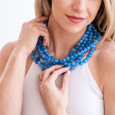 marbled blue lucite statement necklac