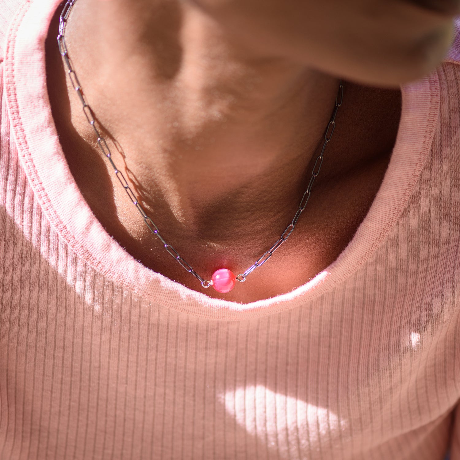 Simple Bauble Paperclip Necklace