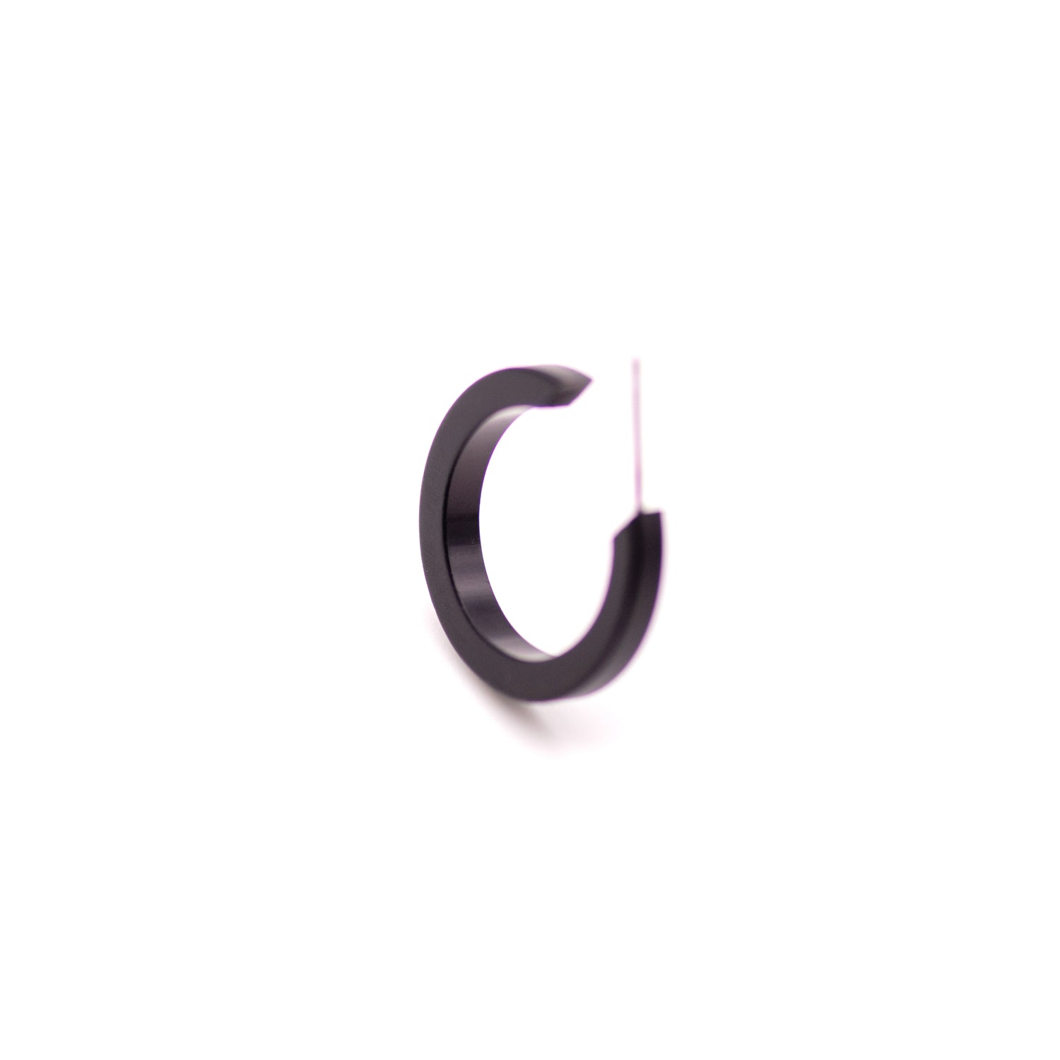 Black Lucite Mini Thread Hoop Earrings