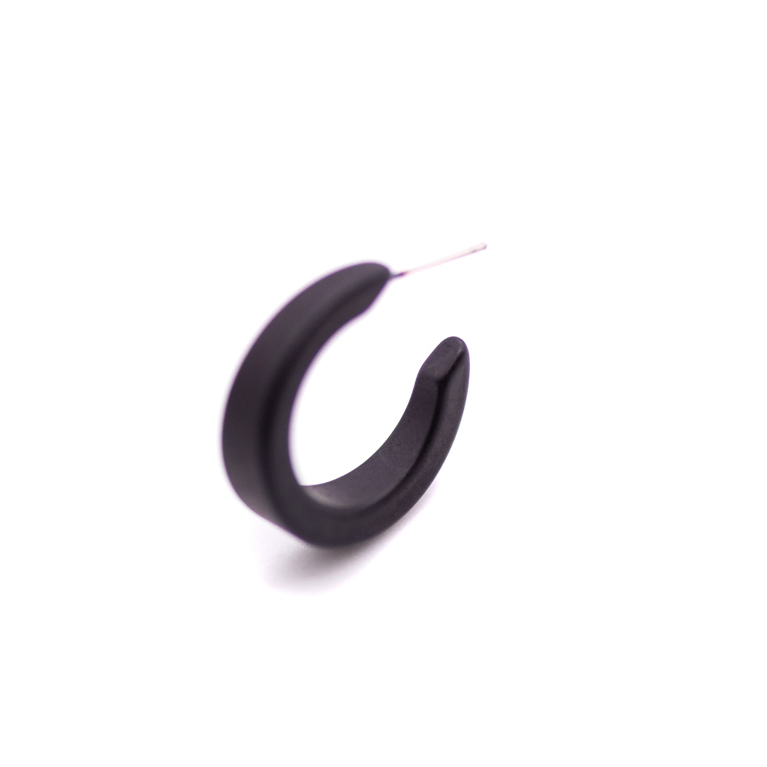 Black Matte Mini Lola Hoop Earrings