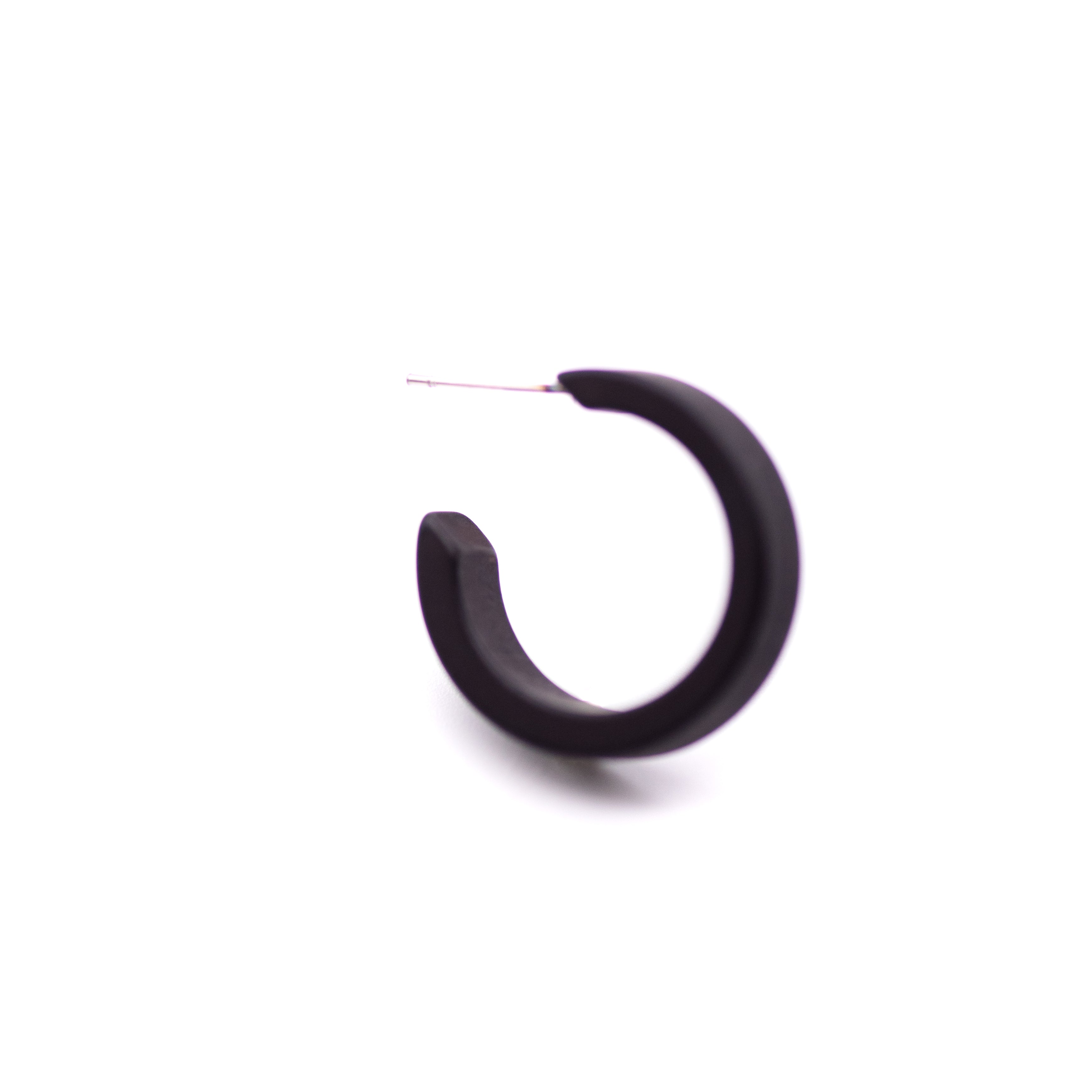 Black Matte Mini Classic Hoop Earrings