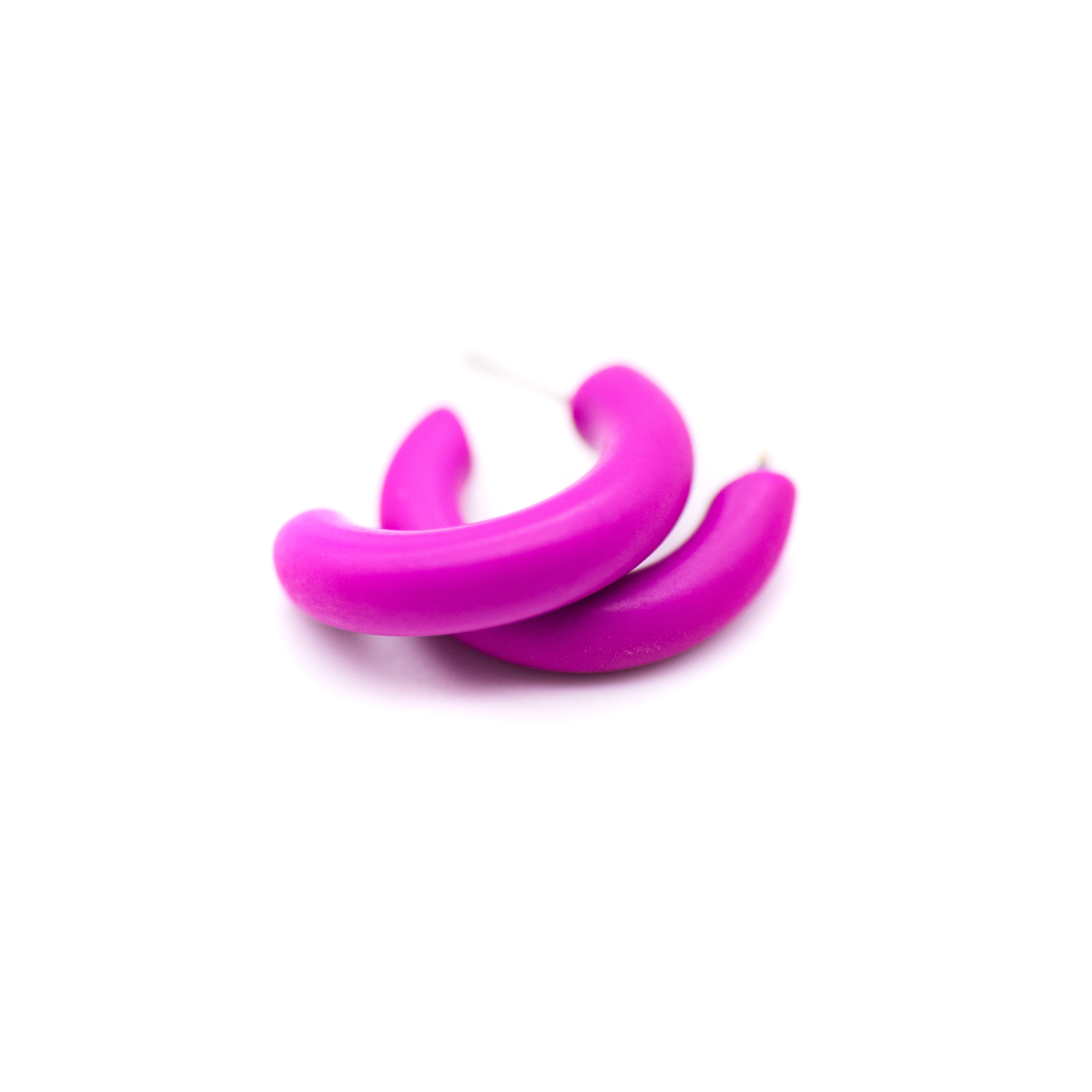 Violet Lucite C-Hoop Earrings