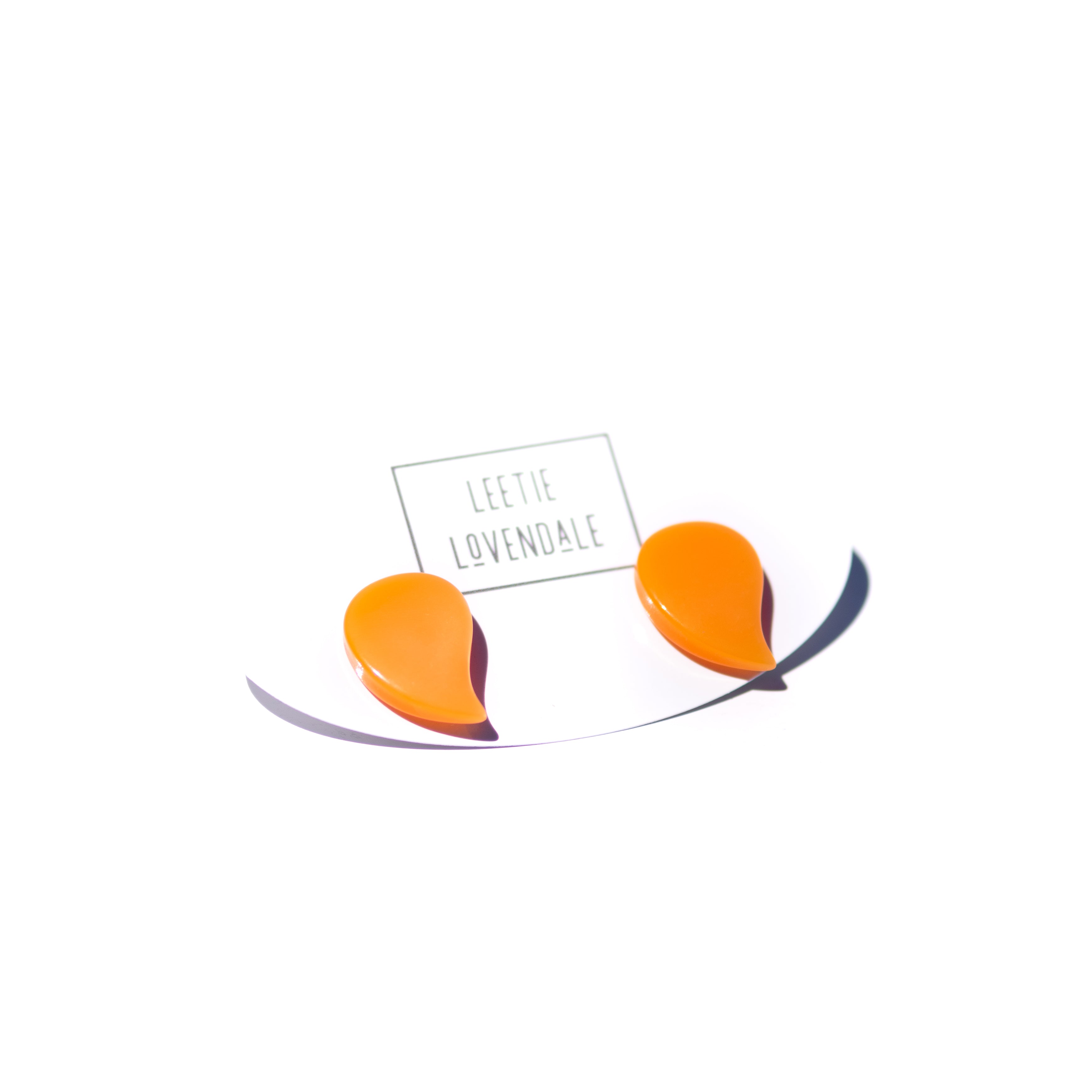 Tangerine Moonglow Paisley Post Earrings
