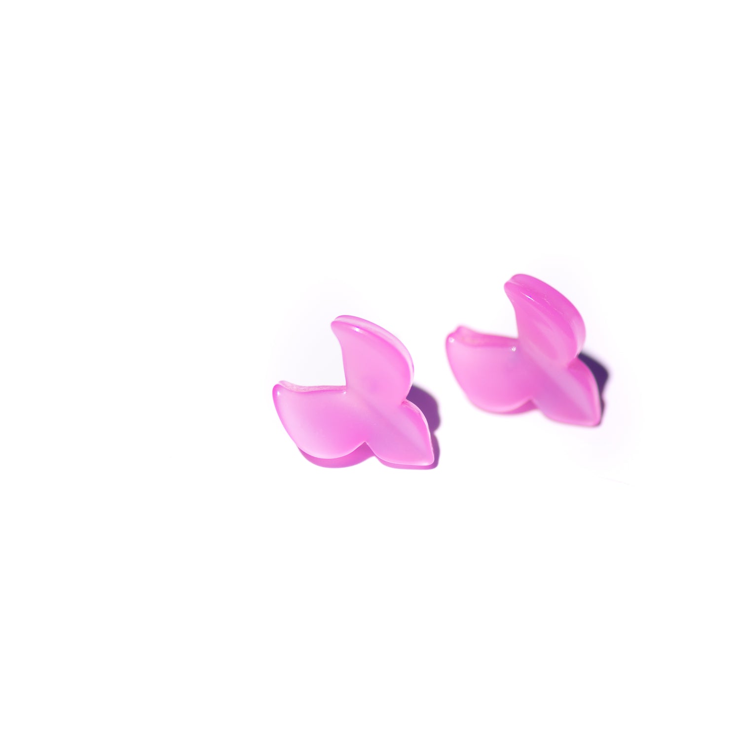 Lilac Moonglow Trident Stud Earrings