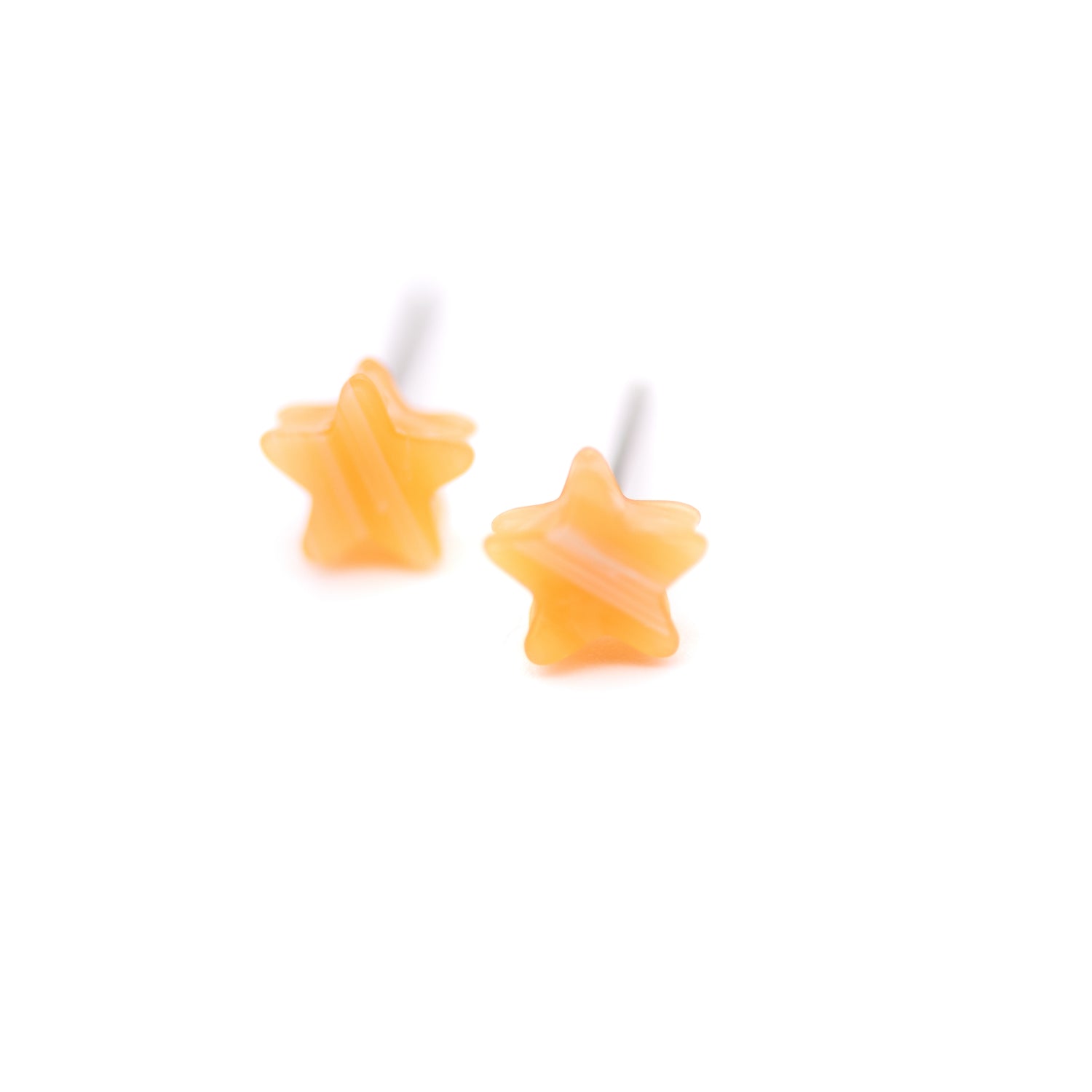 Amber Moonglow Mini Star Stud Earrings