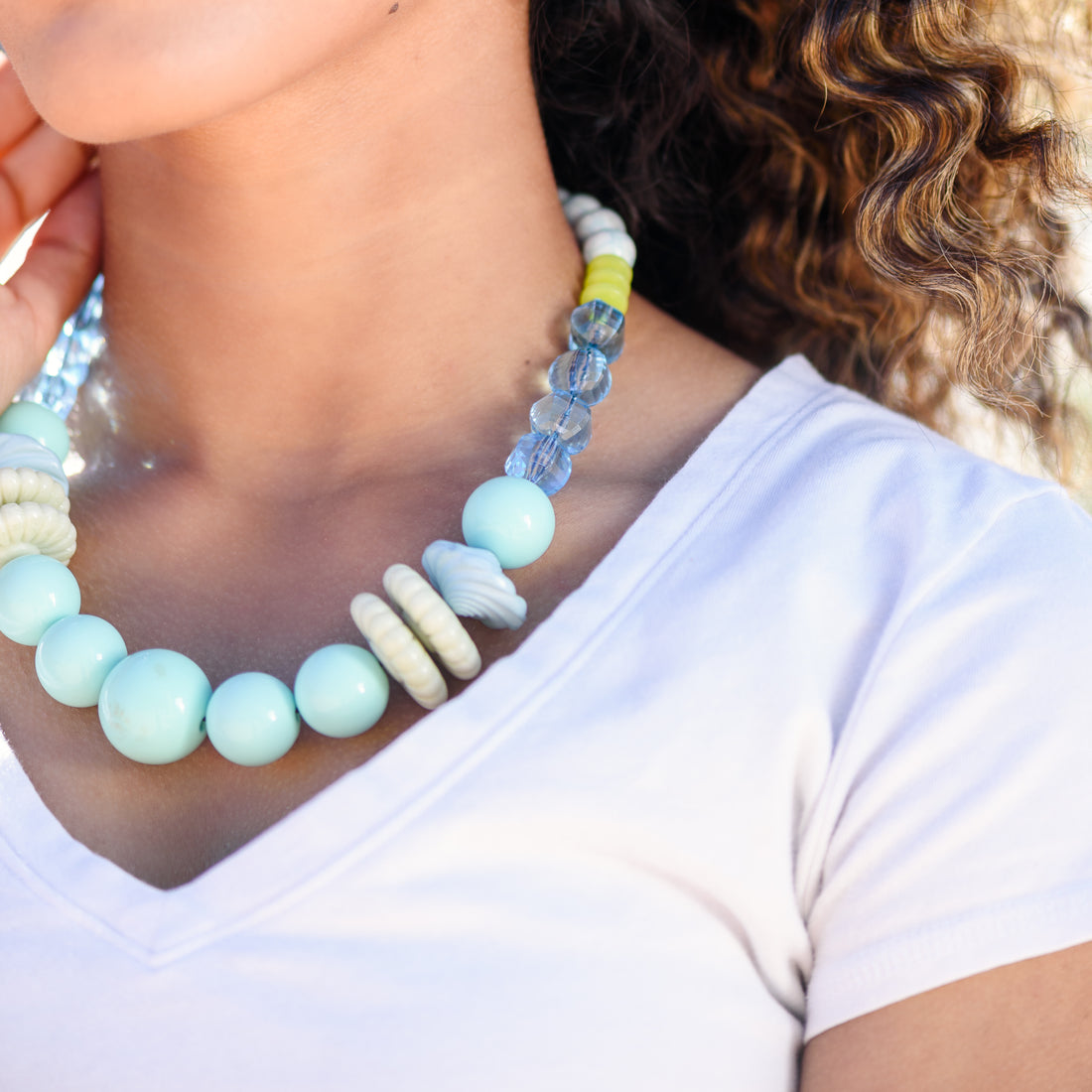 mint and ice necklace