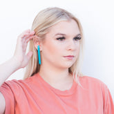 turquoise stick stud earrings