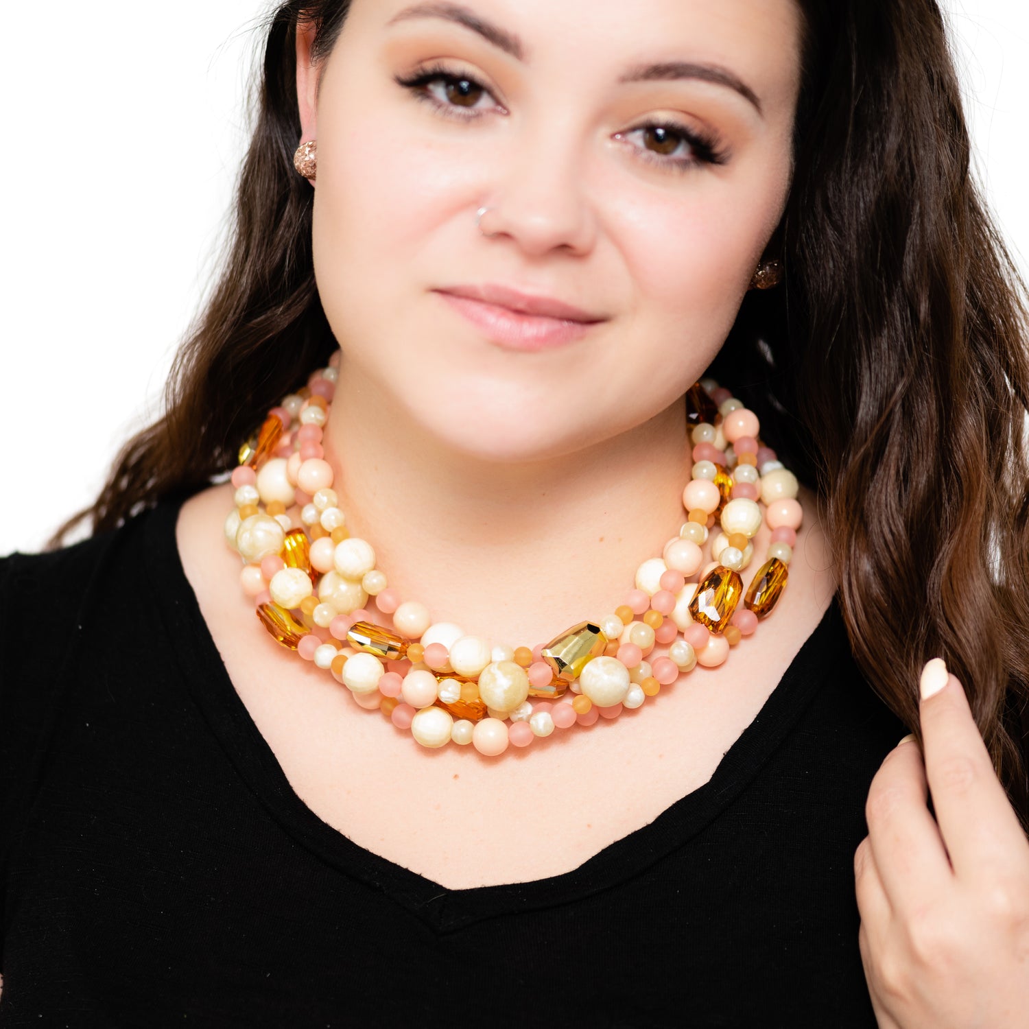 peach gold sylvie necklace