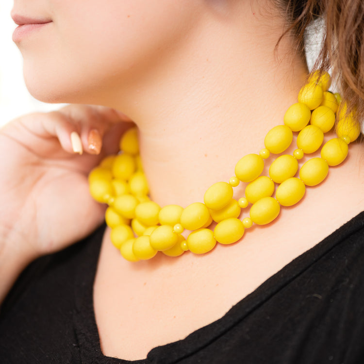 yellow matte statement necklace