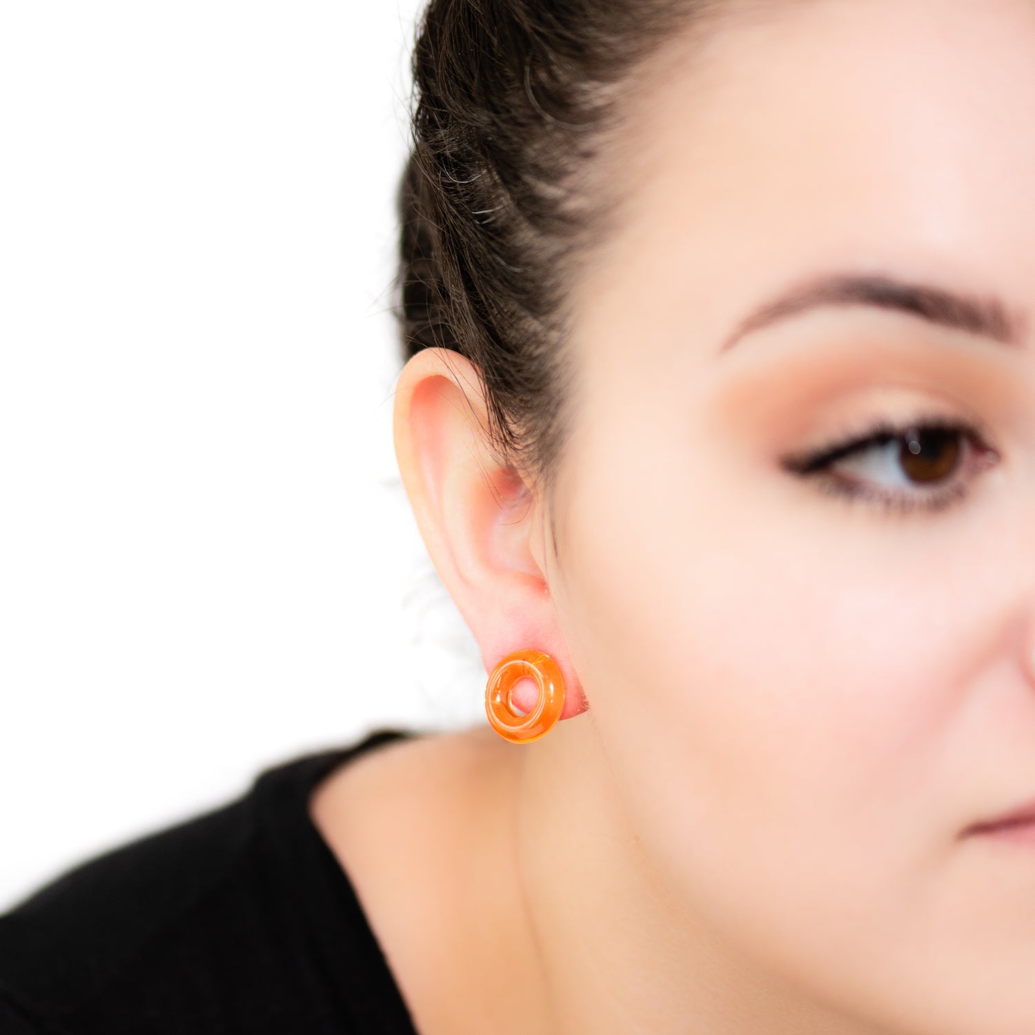 orange donut stud earrings