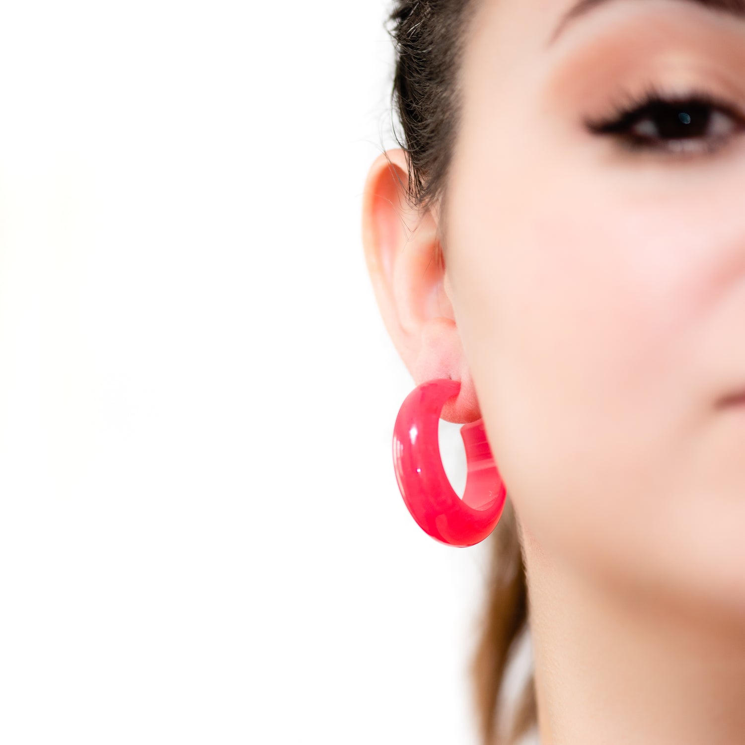 hot pink chunky hoops