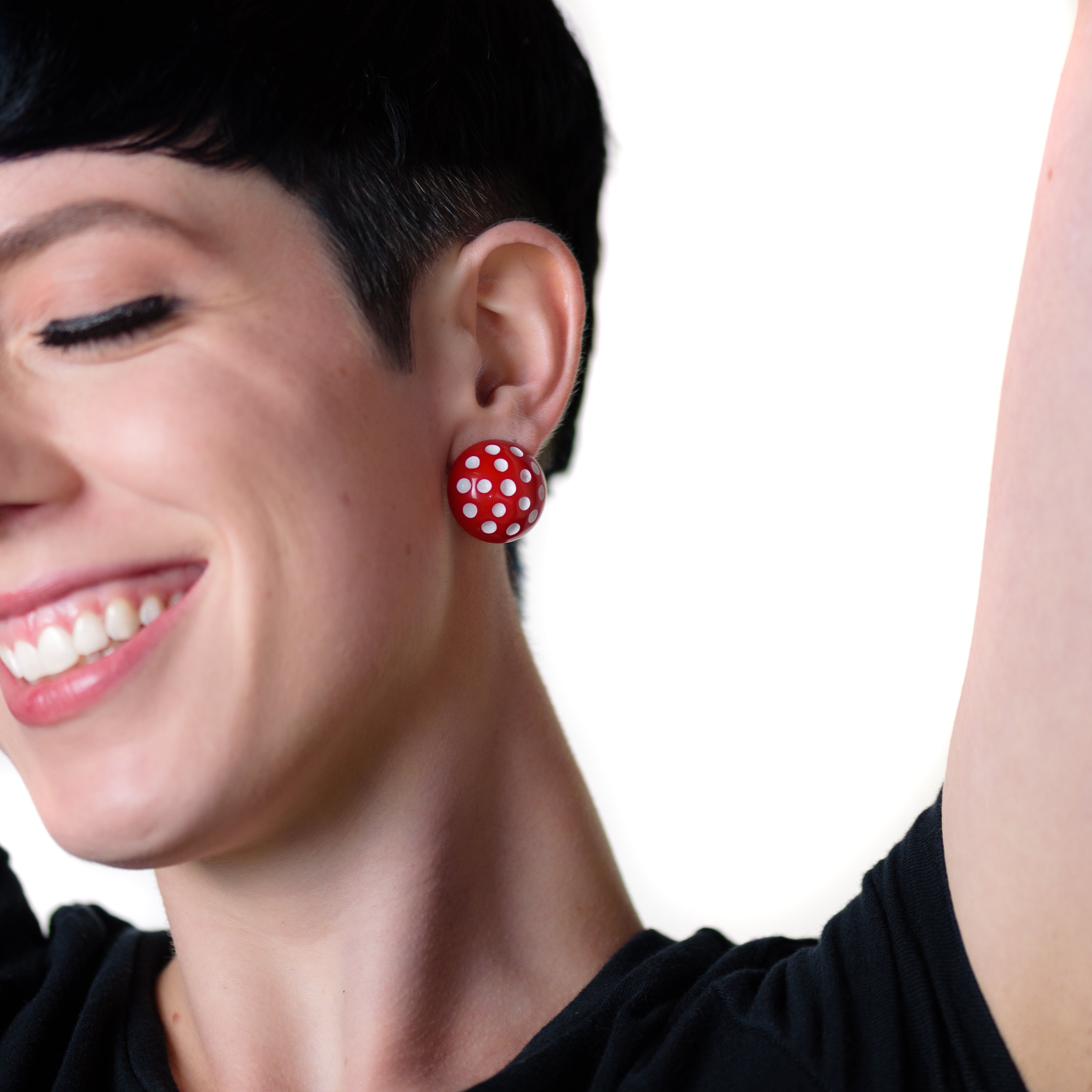 Red polka clearance dot earrings