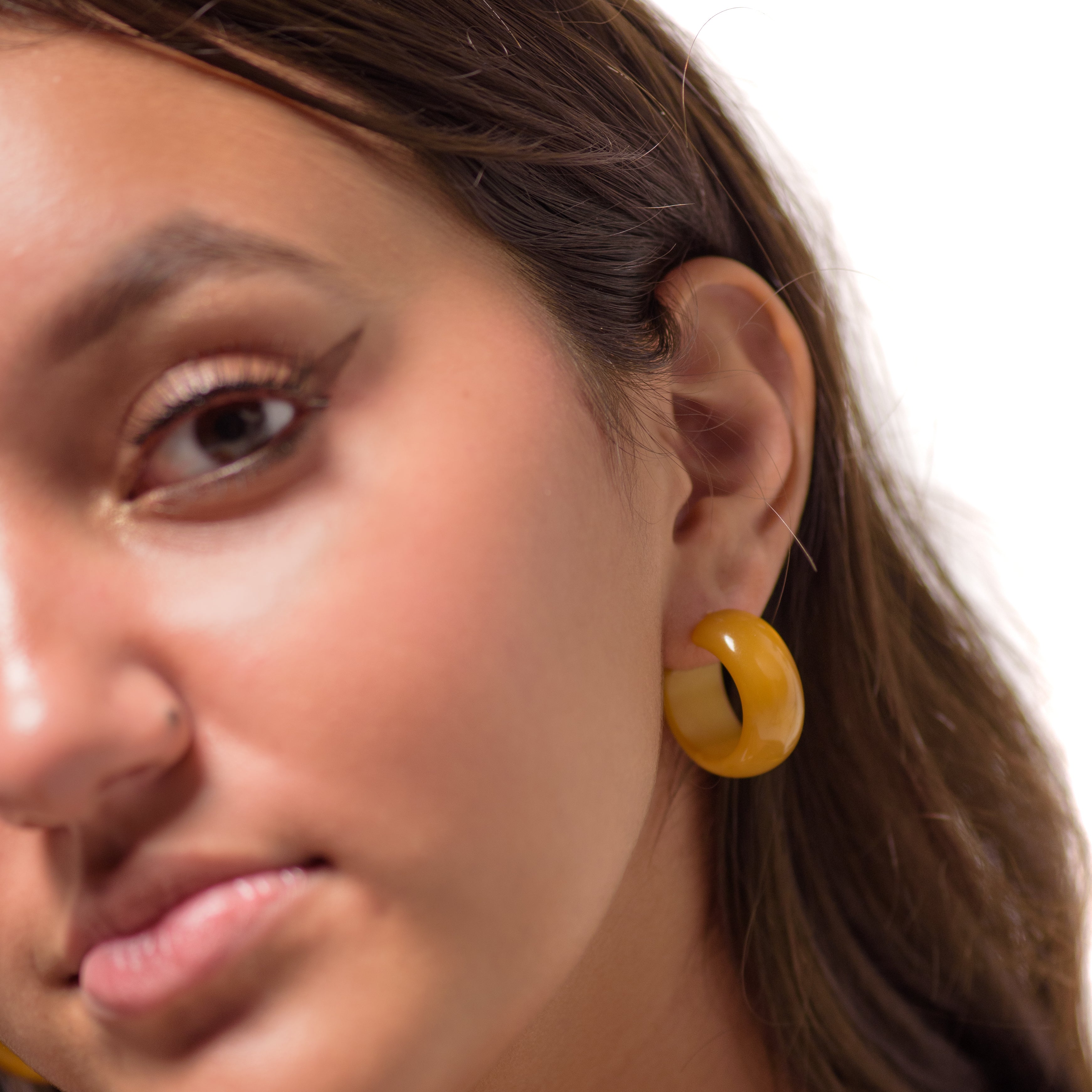 terracotta moonglow hoop earrings