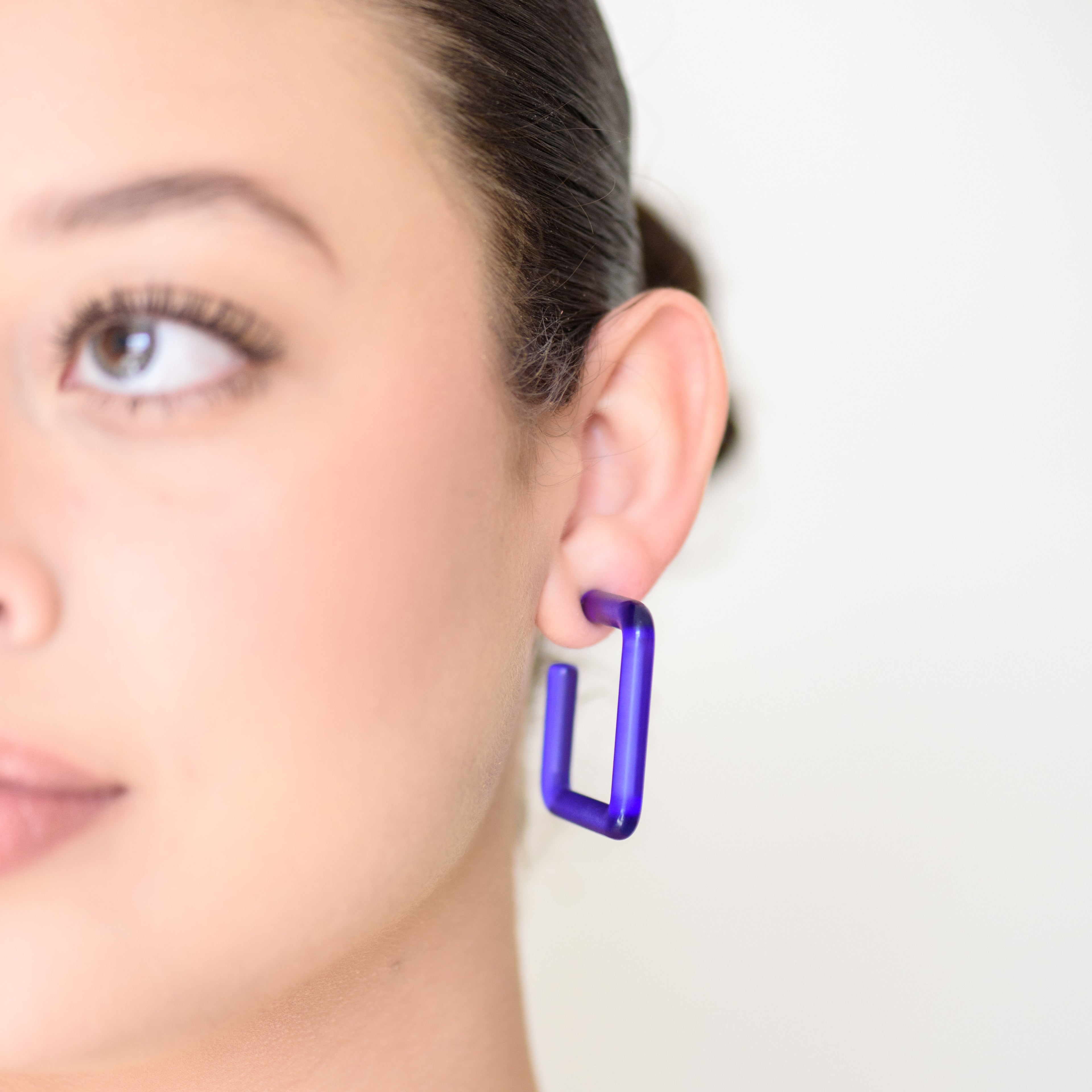 blue hoop earrings leetie