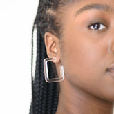 leetie square hoop earrings lucite