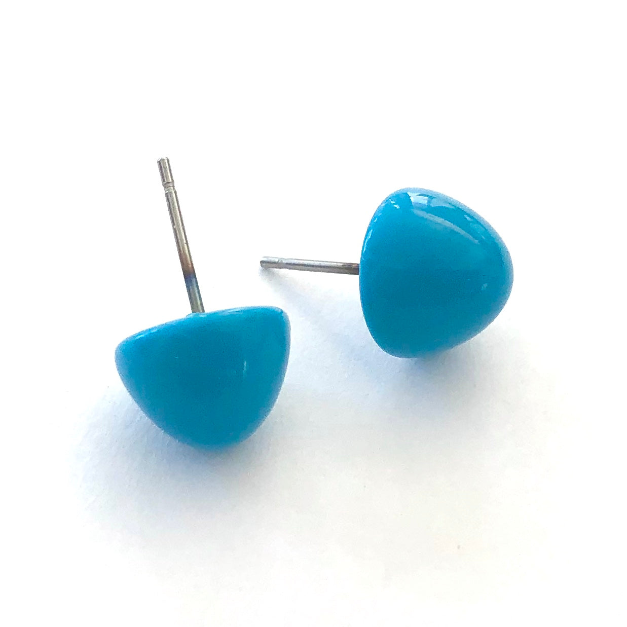 Turquoise Blue Gumdrop Stud Earrings *