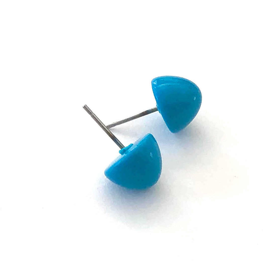 Turquoise Blue Gumdrop Stud Earrings *
