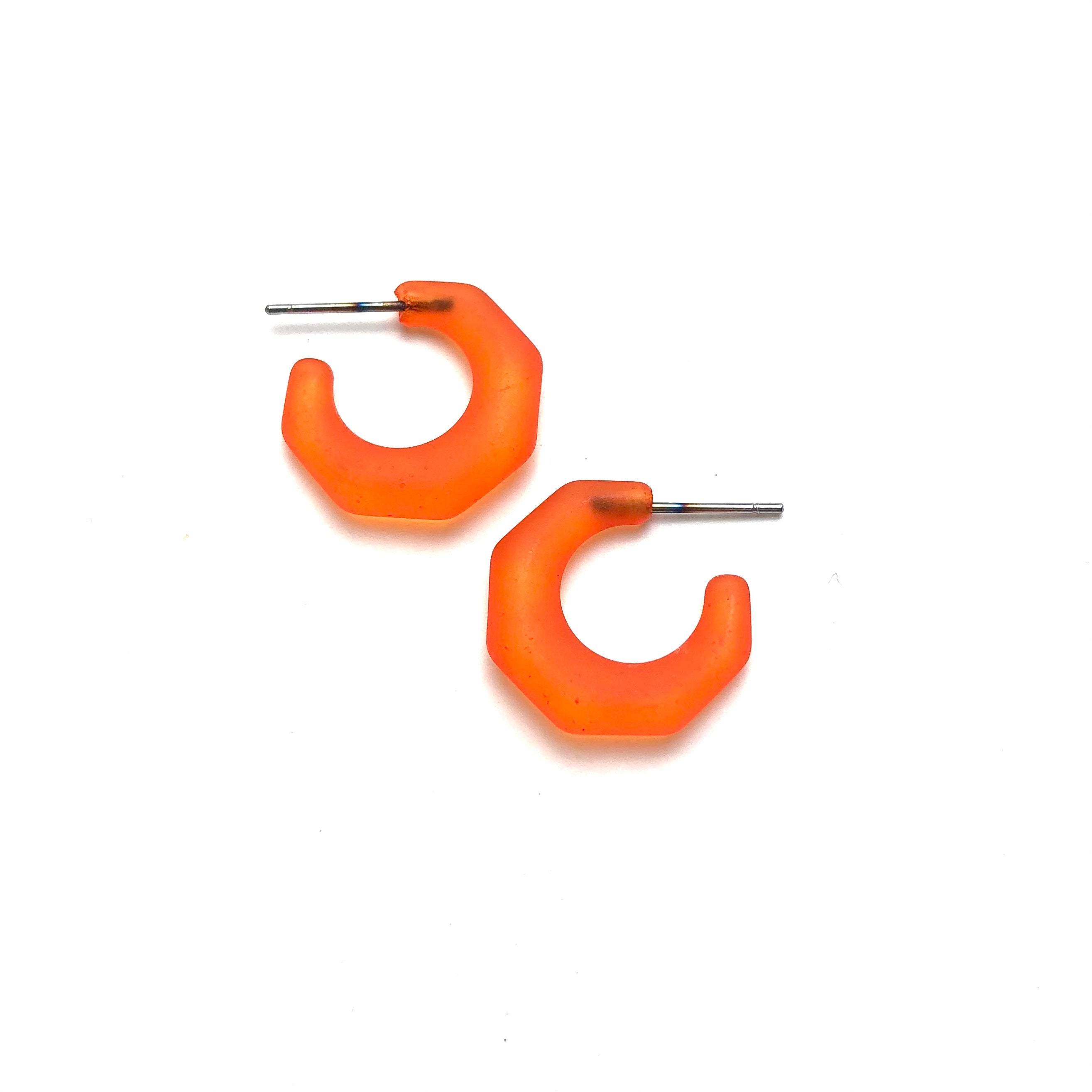 orange hoop earrings