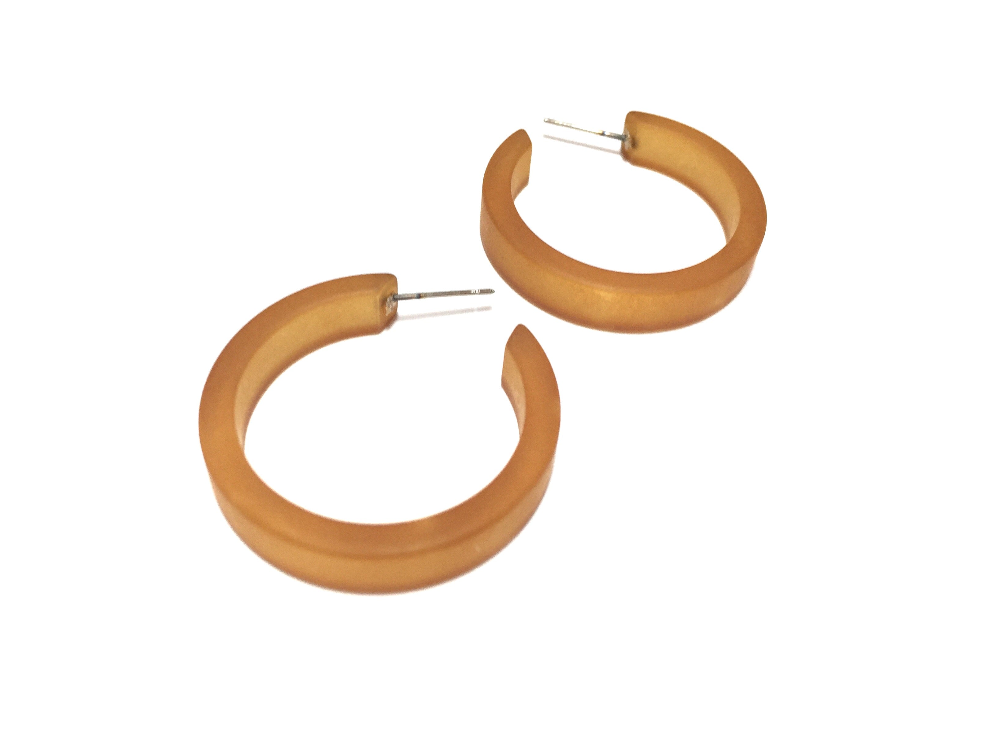 Terracotta Frosted Small Classic Hoop Earrings