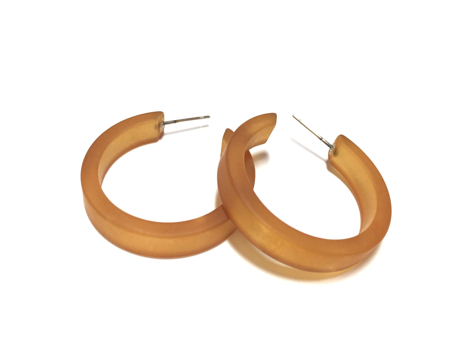 Terracotta Frosted Small Classic Hoop Earrings