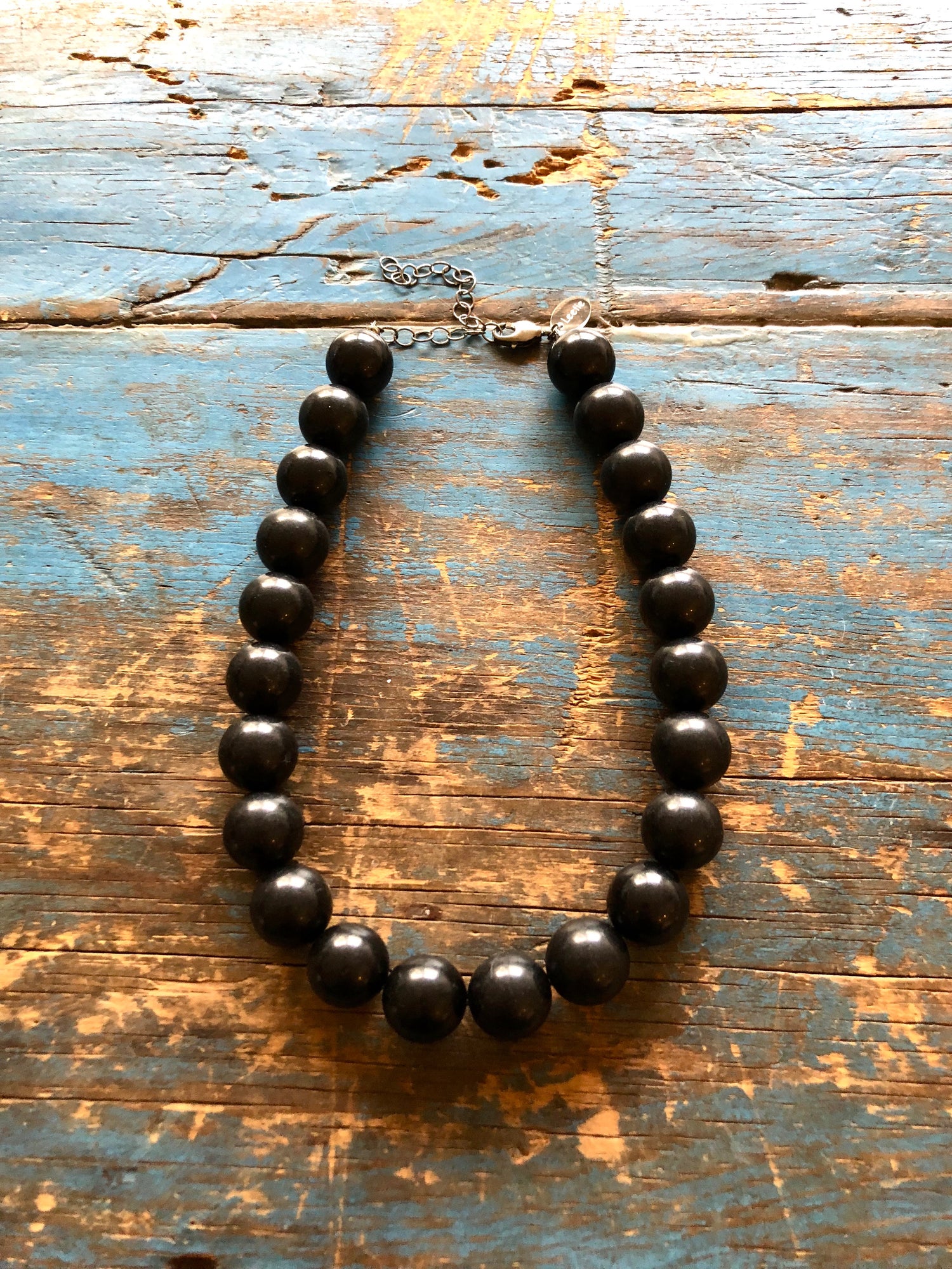 black lucite beads