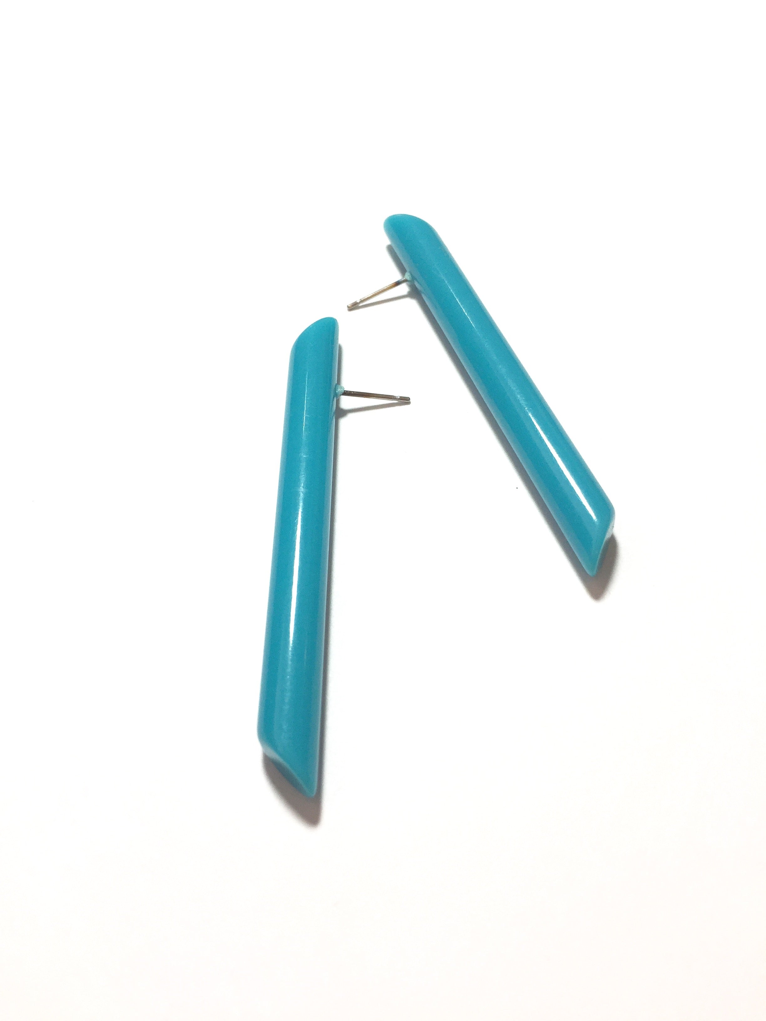 aqua blue lucite earrings