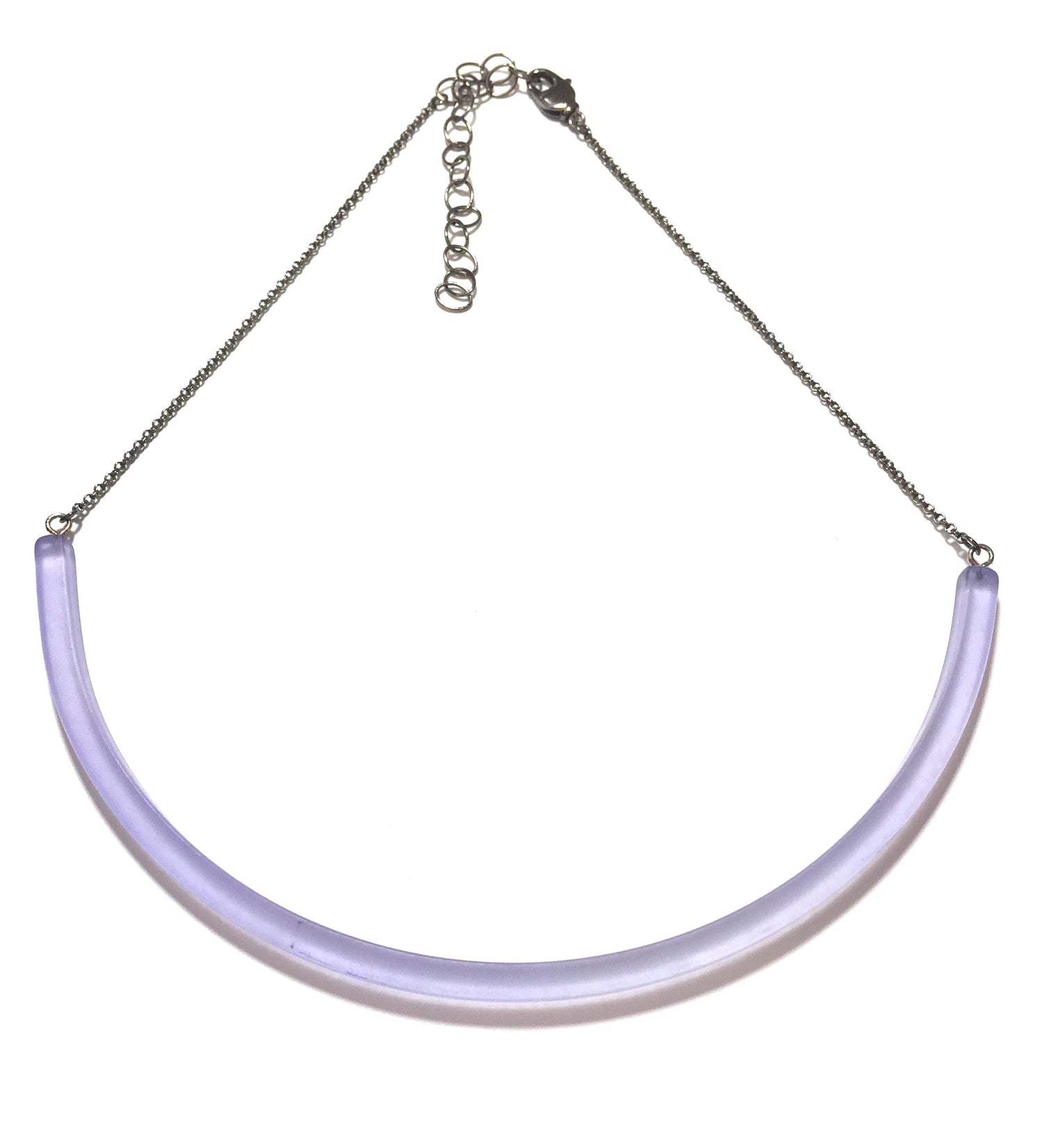 lucite blue bar necklace