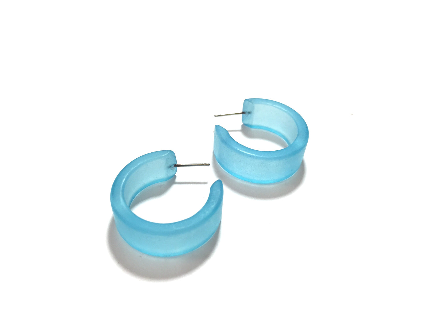 turquoise frosted hoops