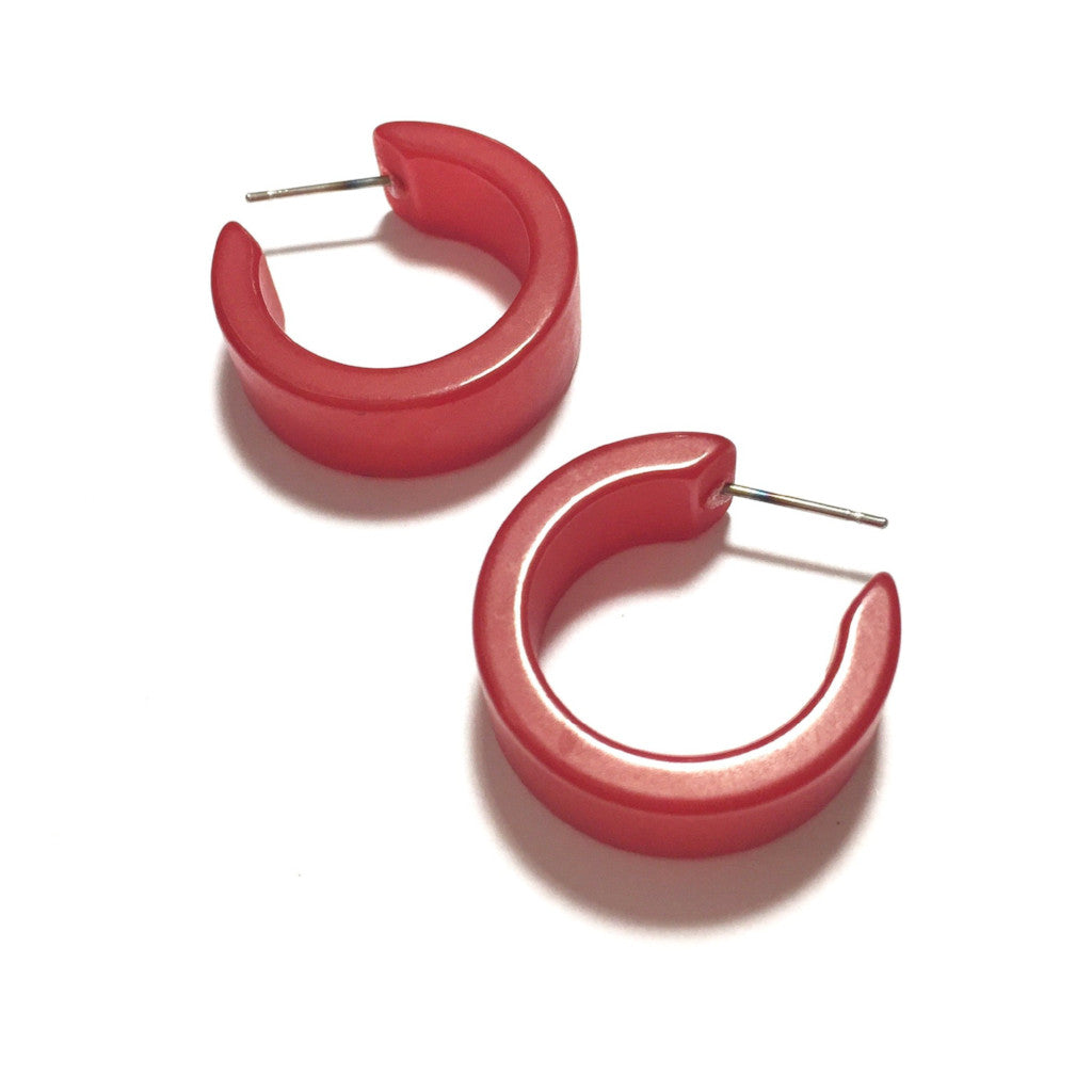 cherry red moonglow earrings