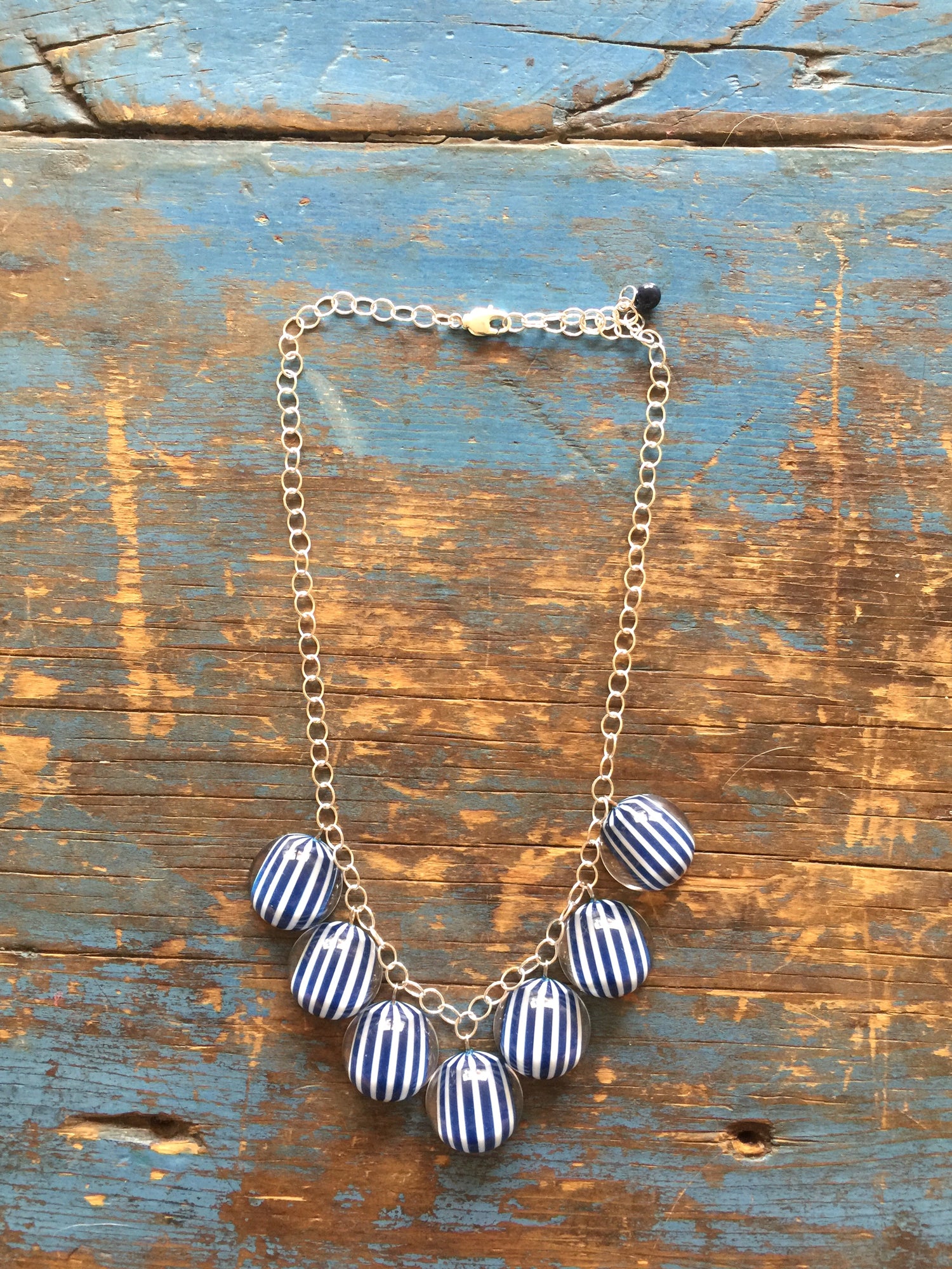 blue lucite necklace