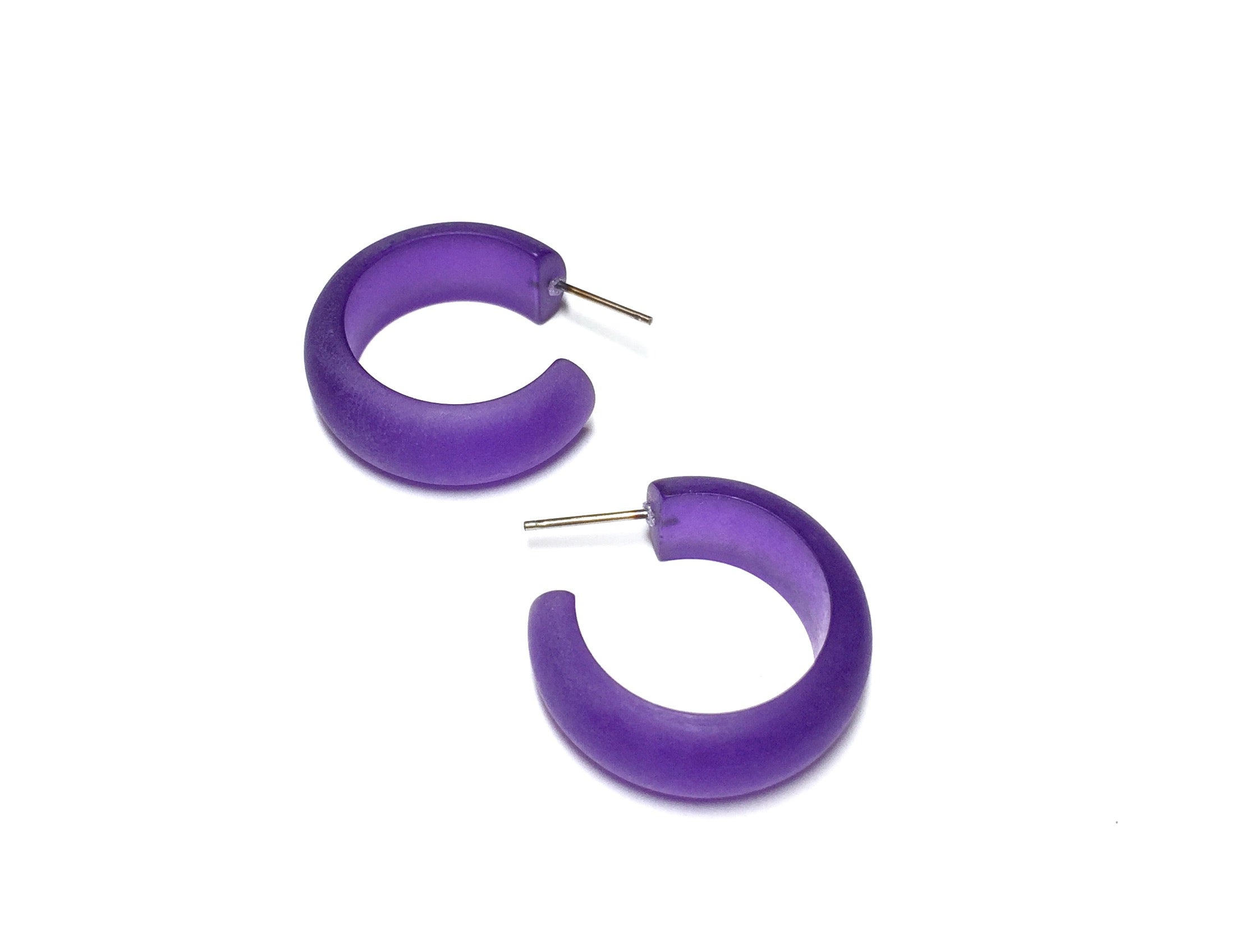 purple acrylic hoops