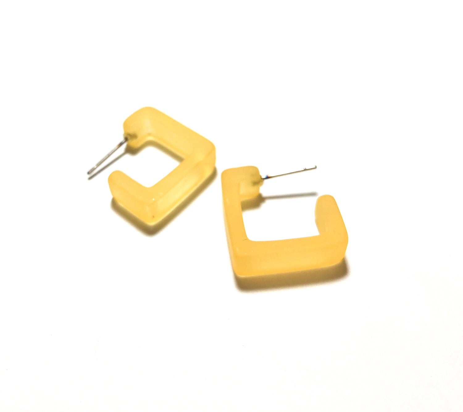 dark yellow hoop earrings