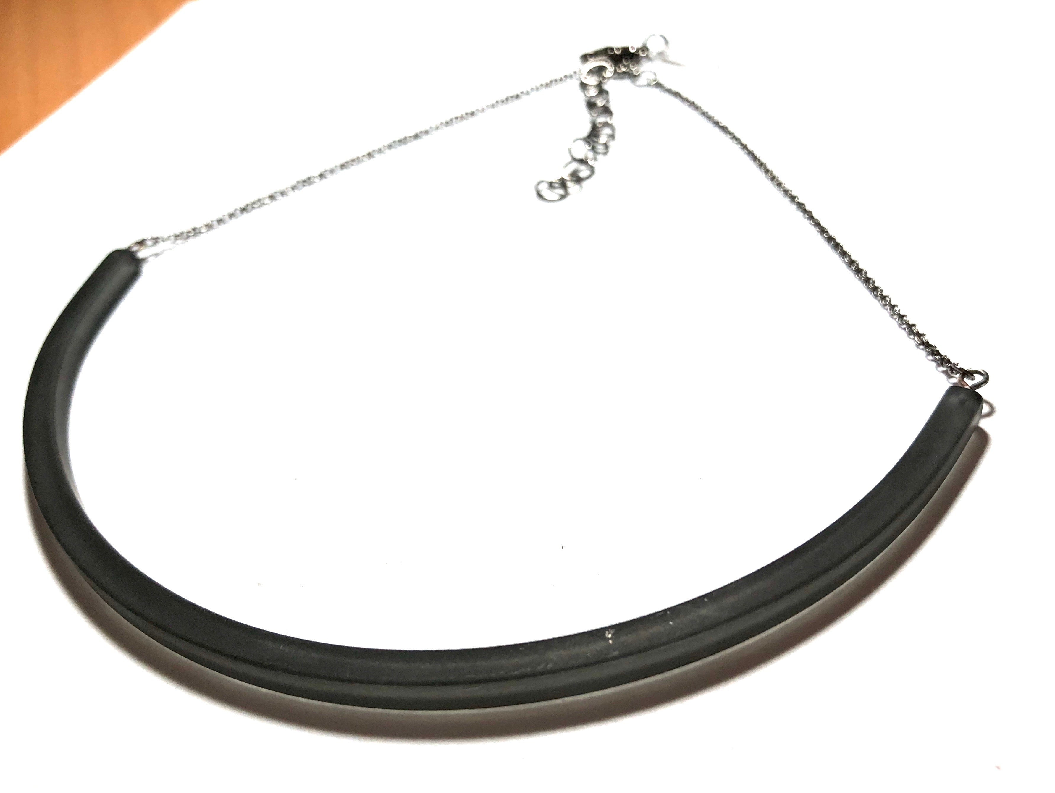 black plastic bar necklace