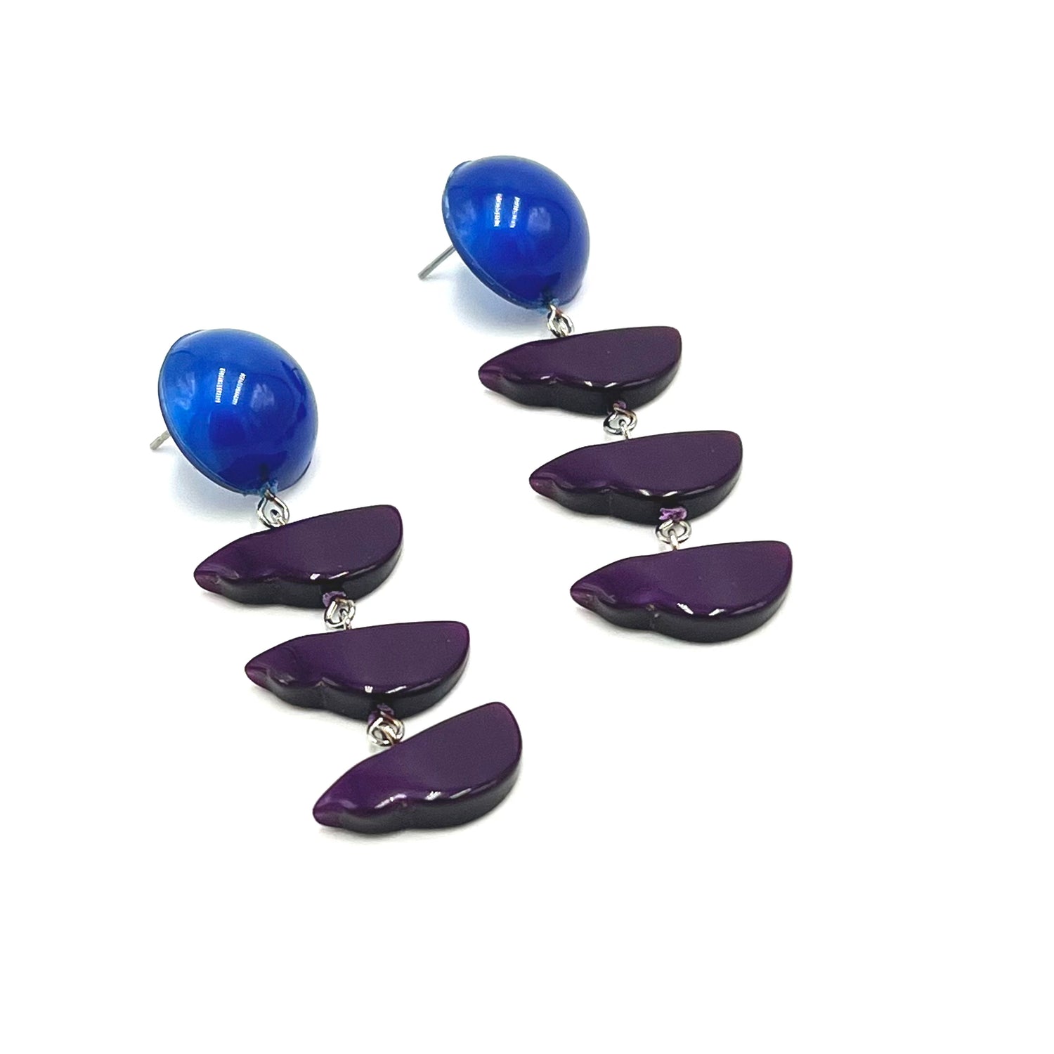 Deep Purple &amp; Blue Cloud Moonglow Earrings