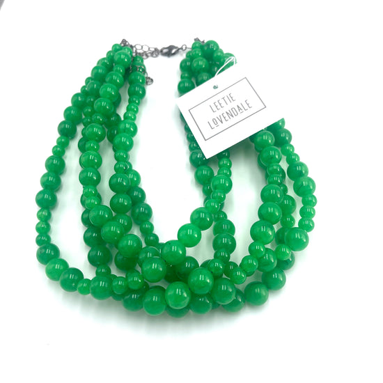 green marbled necklace