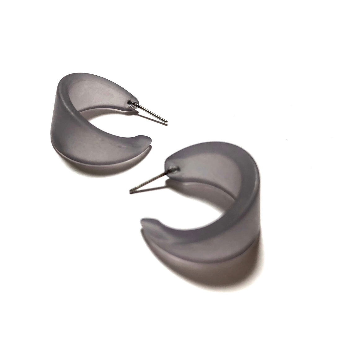 grey hoop earrings