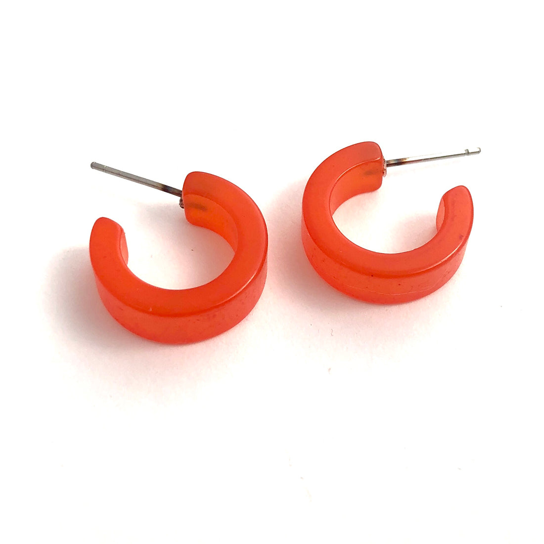 orange minimalist earrings