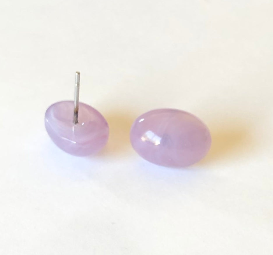 Lilac Oval Small Stud Earrings